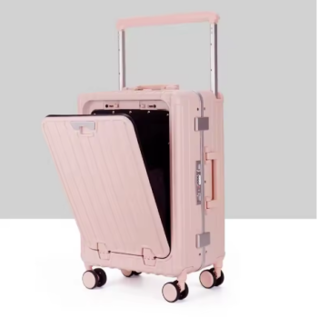 P1467 COLENARA Cabin Luggage Travel Bag Front Opening Laptop Boarding Case 20 Inch Aluminum Frame Trolley Case with Wheels Suitcase