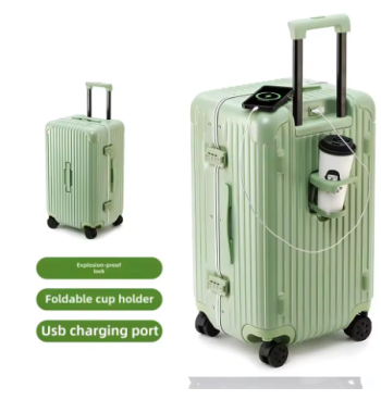 P1469 COLENARA 20"22”24"26Inch Multifunctional Suitcase USB Charging Boarding Box Large Capacity Trolley Case Universal Wheel Luggage