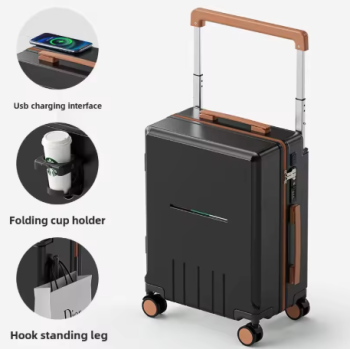Pi1343 COLENARA Carry-on Travel Luggage USB Charging Boarding Case 24 Inch Trolley Case 20" Password Box Women's PC Cabin Suitcase