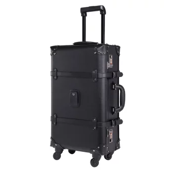 K739 GraspDream Retro Rolling Luggage Spinner Vintage Leather Suitcase