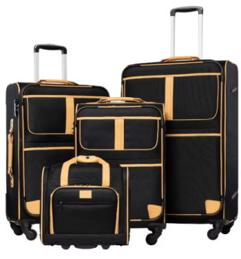Luggage 4 Piece Set Suitcase Expandable TSA lock spinner softshell