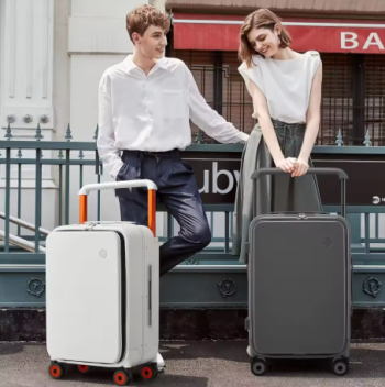 Checked Luggage Wide Handle Luxury Design Rolling Travel Suitcase PC Hardside with Aluminum Frame Hollow Spinner Wheels
