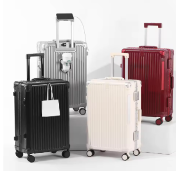 P1425 Ultralight luggage with cup holder, travel case with USB charging port, TSA lock for travel and business trip