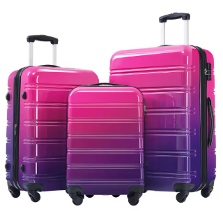 L463 Hardshell Luggage Sets 3 Piece Gradient Color Expandable Suitcase with Spinner Wheels and TSA Lock Lightweight 20" 24" 28"