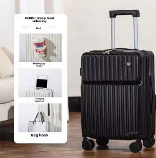 Pi1325 COLENARA USB Charging Suitcase Front Opening Boarding Box Multifunctional Trolley Case 20"22"24"26"28 Inch Travel Luggage