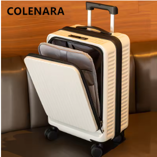 Pi1331 COLENARA ABS+PC Suitcase Front Opening Boarding Case Laptop Trolley Case Multifunctional 20"24"26 Inch Women's Zipper Luggage