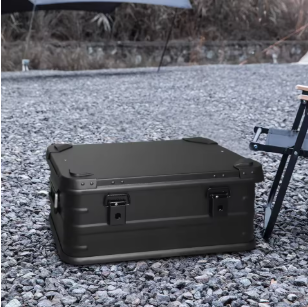 P1459 30L 50L 80L Aluminum Alloy Travel Storage Box Black Storage Box for Camping Household Car Picnic Travel Camping Outdoor storage