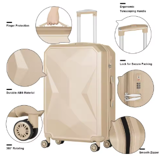 L490 Luggage Set 5Pieces Hard Shell Suitcase Set Family Travel Luggage Suit Business Travel Boarding Luggage With TSA Lock