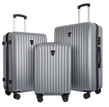 TH038 3pcs Luggage Set Lightweight Hard Shell Suitcase Set with 2 Spinner Wheels, Large Capacity for Business & Family Trips 3 Pillows