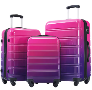 TH052 Hardshell Luggage Sets 3 Piece Gradient Color Expandable Suitcase with Spinner Wheels and TSA Lock Lightweight 20" 24" 28"