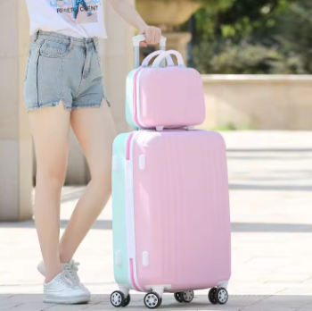 TH057 New girls cute pink Rolling Luggage Women Trolley Suitcase Spinner Wheels Student lovely school suitcase Password box Carry On