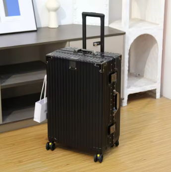 P1502 Luggage Suitcase Aluminum Frame 20 Trolley Case Universal Wheels 24 Female Male Students 26 Durable Password 28inch Leather Case