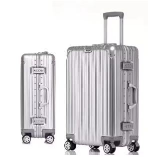 Pi1384 Aluminum-magnesium Alloy Travel Suitcase High Quality Rolling Luggage 20/24/26/29'' Trolley Luggage Carry-On Cabin Suitcase