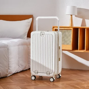K708 New Wide Trolley Suitcase Front Opening Travel Suitcase