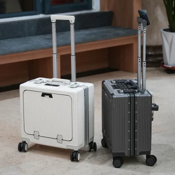 K795 Multifunctional Suitcase Trip Cabin with USB Cup Holder Aluminum Frame Password Trolley Case