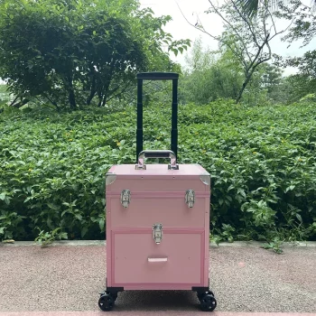 K693 Travel Beauty Cosmetics Organizer Luggage Box ABS+PC Professional Makeup Suitcase