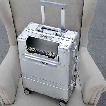 K719 New High Grade Aluminum Travel Suitcase Spinner brand Hard Trolly Case