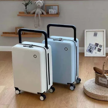K694 Wide Pole Travel Suitcase on Wheels USB 20 Inch Carry on Luggage