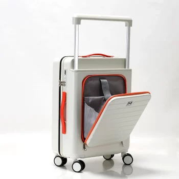 kkk123620 Travel Suitcase Back Open Cover Rolling Luggage With Wheels Carry on Luggage