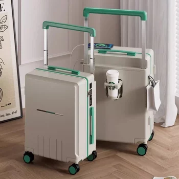 Kkk222853 Cabin Lockbox Multi-Function USB Charging Cup Holder Travel Suitcase