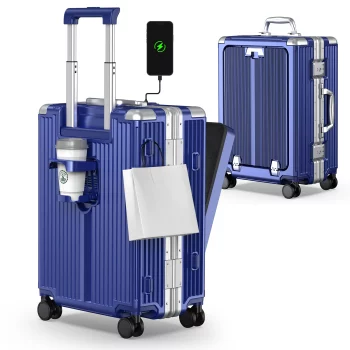 K582 Airline Approved 22 inch Carry On Luggage,Aluminum Framed Carry On Suitcase