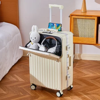 K816 Multifunctional Front Open Luggage New Large Capacity Suitcase