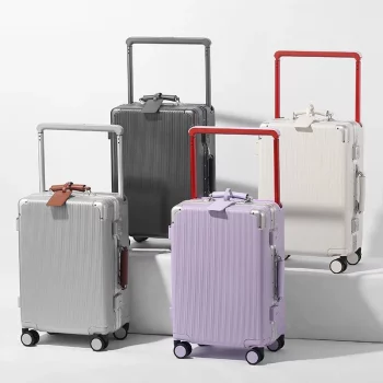 K732 Aluminum Frame USB Charging Trolley Case Universal Wheel Suitcase for Travel