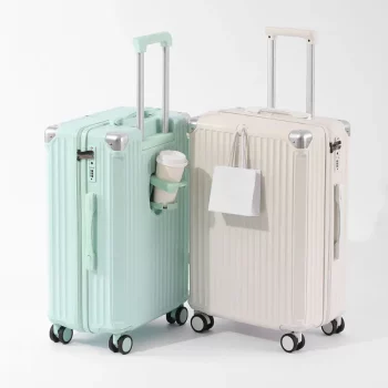 KF625455 Zippered ABS+PC Suitcase Multi-Functional Large-Capacity Luggage