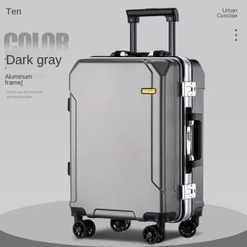K804 Aluminum Frame Trolley Case Universal Wheel Boarding Suitcase