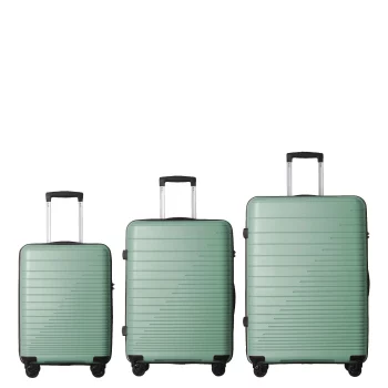 K858 Luggage Set Hardshell Spinner Suitcase TSA Lock Lightweight 20 24 28 Inch Green for Travel