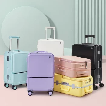Kkkk4233744 Front Opening Zipper Travel Suitcase Mute Universal Wheel Luggage