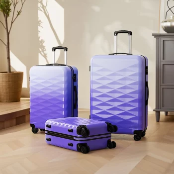 G00862Fashion gradient color ABS+PC luggage set