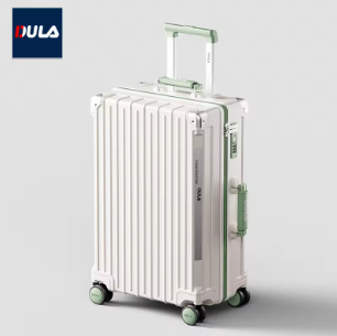 P1537 DULA Suitcase Wide Handle Travel Suitcase Men 20 24 26 Carry-On Luggage Women PC Aluminum Frame Trolley Case