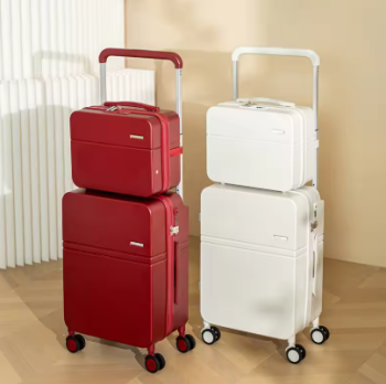 Pi1590 20/24 Inch Luggage Set Trolley Luggage Bag Wide Bar Travel Suitcase on Wheels Zipper Lightweight Luggage Woman Cosmetic Bag