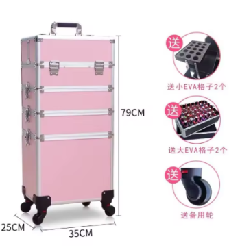 P1662 Multilayer freely combined cosmetic luggage professional artist trolley makeup suitcase nail box tattoo tool box manicurist