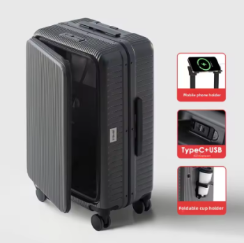 TH189 COLENARA High Quality Suitcase Front Opening Boarding Case Laptop Trolley Case USB Charging 20"24 Inch Carry-on Travel Luggage