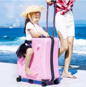 P1679 Fashion children's luggage can sit on the riding box 20/24 inch men's and women's suitcase baby password travel trolley case