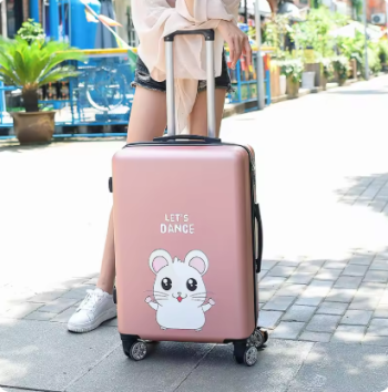 P1664 20"22"24"26"carry-on Suitcase with wheels Girl and kids pink red lovely luggage travel bag trolley bags children's suitcases