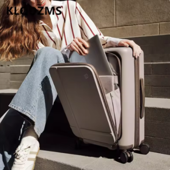 TH194 KLQDZMS Carry-on Travel Luggage Front Opening Laptop Boarding Case Side Opening Multifunctional Trolley Case 20"25 Inch Suitcase