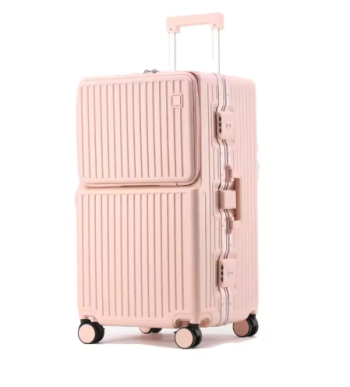 Pi1431 KLQDZMS Large Capacity Luggage 26"28"30"32 Inch Front Opening Laptop Trolley Case USB Charging Multi-function ABS+PC Suitcase