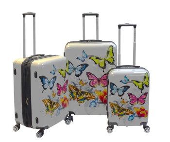 G000819 3-piece expandable polycarbonate luggage set with spinner wheels