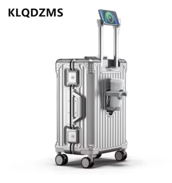 L656 KLQDZMS Suitcase on Wheels 20"22"26"28 Inch Large Capacity Trolley Aluminum Frame Boarding Box Women's Carry-on Travel Luggage
