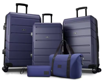P1644 20/24/28in Luggage 5-Piece Set ABS+PC Hardshell Carry-on Suitcase with Spinner Wheels&TSA Lock for Plane,Travel,Business
