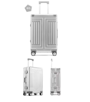 Pi1434 2024 Capacity Durable Luggage Sets 100% Aluminum Suitcase Wheels Women Girl Men Cabin Carry-On Boarding Travel 20/24/26/28
