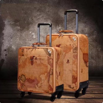Pi1553 Retro map travel luggage popular carry on trolley suitcase men business travel valise women boarding bag fashion trolley case