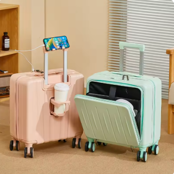 TH085 Light Weight Suitcase 18 inches Suitcase Large Capacity Travel Case Swivel Wheels Suitcase Small Luggage Compartment