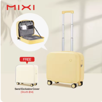 TH149 Mixi Carry On Suitcase 16 Inch Men Boarding Cabin Women Luggage Rolling Spinner Wheels Travel Bag 34L 100% PC Lightweight