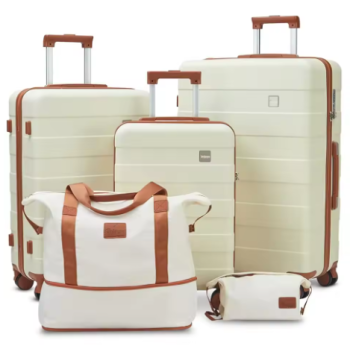 TH096 imiomo Travel Luggage Sets, Hard Shell Lightweight Carry on Suitcase with Travel Bag, TSA Lock, Durable Silent Spinner Wheels