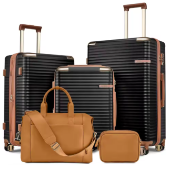 TH097 Joyway Luggage Sets, Expandable Hard Shell Suitcase Set,TSA Lock, Spinner Wheels, Leather Travel Tote Bag and Small Cosmetic Bag