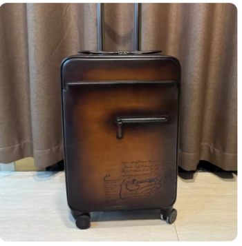 P1642 DIMY 2025 genuine leather suitcase cowhide password box luggage compartment universal wheels business men's boarding case